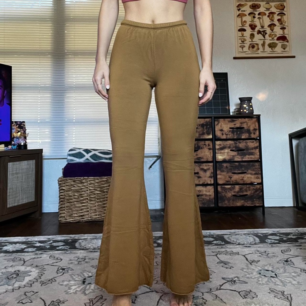 Aerie Mustard Flare Pants